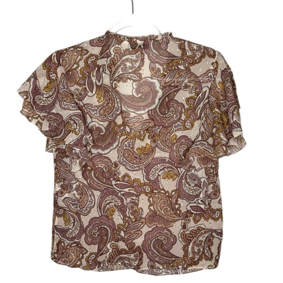 Intermix | Carolina Paisley Silk Chiffon Top Small - Picture 6 of 8